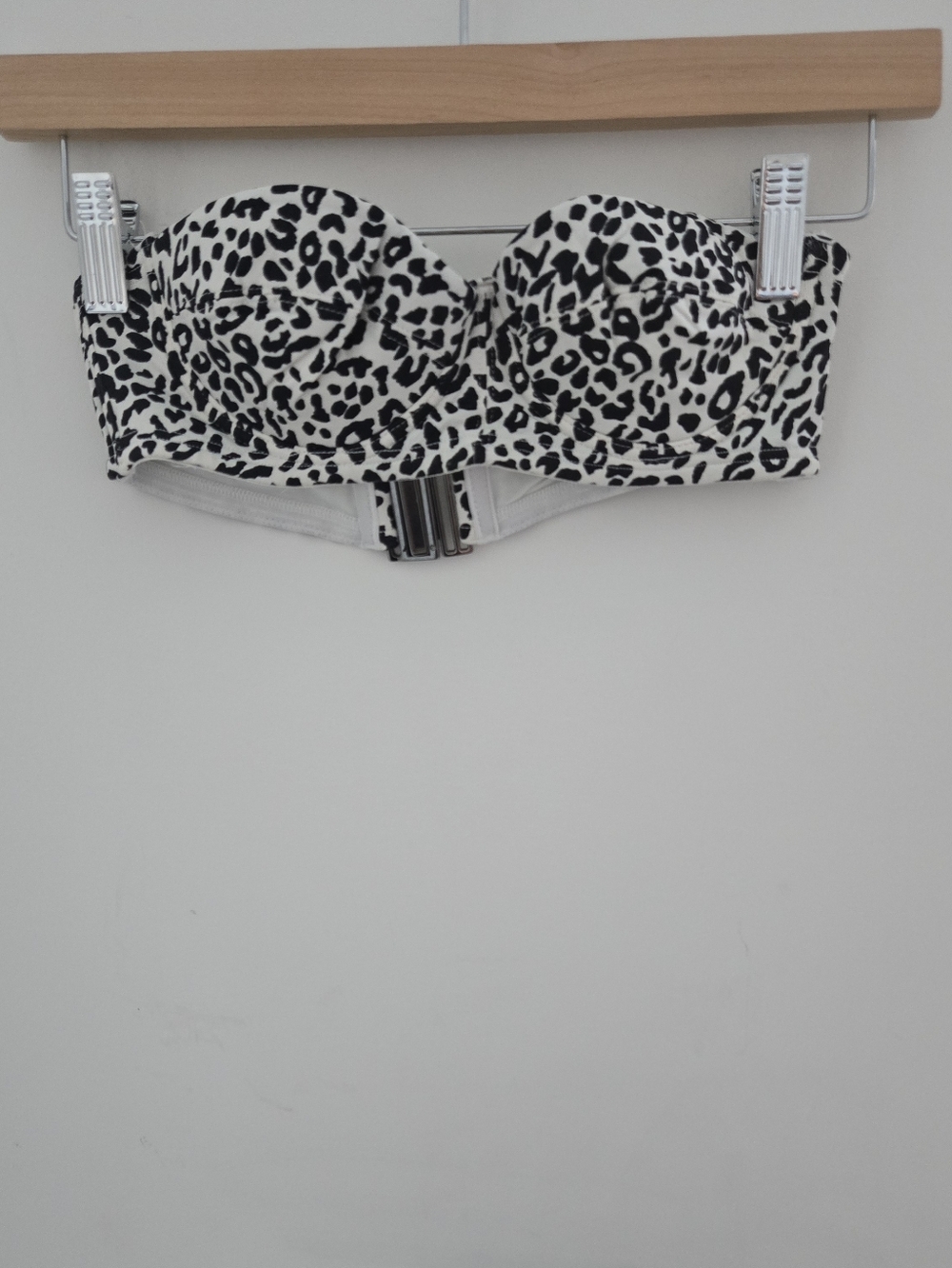 Prism London Leopard Print Strapless Bandeau Bikini Top, Size 38 (SM)